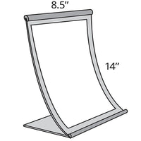Azar Displays 14" x 8.5" Curved Counter Metal Sign Holder (300882)-Used to display graphics