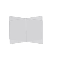 Mark Maker 4 Way Table Divider - 42" L x 42" W x 23.5" H - 1/4" clear acrylic - no pass throughs-Social distancing for up to 4 people