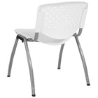 Flash Furniture HERCULES Series Plastic Stack Chair with Titanium Grey Powder Coated Frame - White-Ergonomically Contoured Design with White Plastic Back and Seat