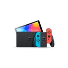 Nintendo Switch OLED - Red/Blue-Wide adjustable stand - Freely angle the system's wide, adjustable stand for comfortable viewing in Tabletop mode