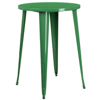 30'' Round Green Metal Indoor-Outdoor Bar Height Table (CH-51090-40-GN-GG)-Metal Cafe Table