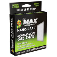 Duck Brand MAX Strength Nano Grab Gel Tape - Clear-Double-sided gel tape for dynamic applications, quick fixes and non-traditional tape hacks