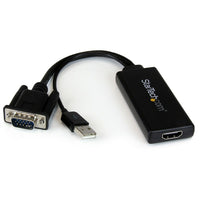 StarTech VGA to HDMI Adapter with USB Audio & Power, Portable VGA to HDMI Converter, 1080P-Hassle-free setup with plug-and-play installation