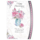 Rosedale 5-1/2" x 8" Happy Anniversary Flower Greeting Cards And Envelopes, 12 Pack (15049)-Printed on premium uncoated card stock