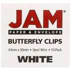 JAM Paper Butterfly Paper Clips, White Paperclips, 2 packs of 25 (332BYwhg)-5