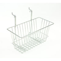 Wamaco Slatwall/Gridwall Wire Basket - 12" W x 6 " D x 6 " H - Chrome - 2 Pack-Size: 12" W x 6" D x 6" H