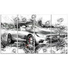 Designart Abstract Grey Luxury Car Large Gallery Wrapped Canvas, (PT2619-271)-Print