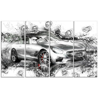 Designart Abstract Grey Luxury Car Large Gallery Wrapped Canvas, (PT2619-271)-Print