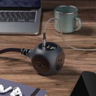 360 Electrical PowerBall32 Braided 3-Outlet 32W Charging Hub - Obsidian Black-Charge Sense intelligently distributes power between ports while charging