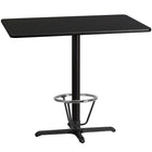 Flash Furniture Laminate 30"W x 48"L X-Base Table, Black (XUBK3048T230B3F)-Bar height hospitality table