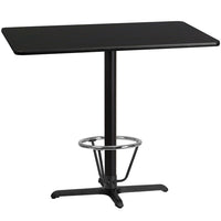 Flash Furniture Laminate 30"W x 48"L X-Base Table, Black (XUBK3048T230B3F)-Bar height hospitality table