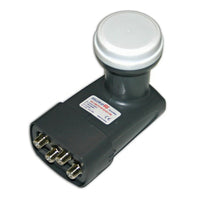 Digiwave Circular DSS Quad LNBF, 4" x 4" x 4", Grey-Full coverage of Ku-Band for Analog and Digital reception
