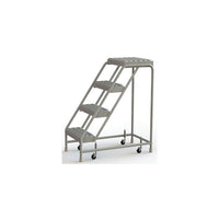 Tri-Arc Manufacturing Aluminum Rolling Ladder, Step Width: 16", Step Type: Serrated, No. of Steps: 4 (WLAR004165)-No. of Steps: 4