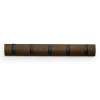 Umbra Flip Wall 5 Hook, Black/Walnut-Wall Hook