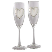 Elegance Pair of Toasting Flutes with Engraving Badge (32074), 2 Pack-Pair of toasting flues