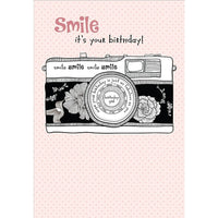 Millbrook Studios 5-3/8" x 7-3/4" Smile It's Your Bday! Greeting Cards and Envelopes, 18 Pack (06256)-Printed on uncoated card stock