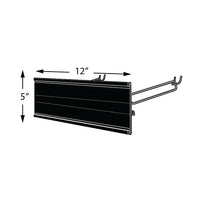 Azar Displays Extended Graphic Sign Holder, 5" x 12" (600512-BLK)-Black Metal