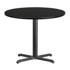 Flash Furniture 36" Round Black Laminate Table Top with 30" x 30" Table Height Base-Hospitality Table