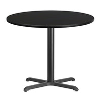Flash Furniture 36" Round Black Laminate Table Top with 30" x 30" Table Height Base-Hospitality Table