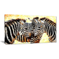 Designart Zebra Trio Canvas Art Print (PT2304-40-20)-Print