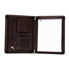 Ashlin AFONSO Zippered Portfolio, SmartPhone Pocket with 2 Pen Loops, Brown (P8338-18-02)-3 zippered side enclosure