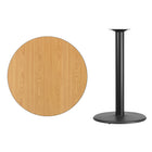 Flash Furniture 36'' Round Laminate Table Top, Natural with 24'' Round Bar Height Table Base (XURD36NTTR24B)-Natural Laminate Top