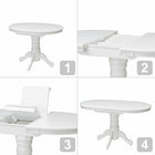 CorLiving Dillon 5 Piece Extendable Wooden Dining Set, White (DSH-410-Z2)-Standard height dining table (30in / 76.5cm) and four matching chairs