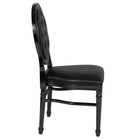 Flash Furniture HERCULES Series King Louis Chair with Tufted Back, Black Vinyl Seat & Black Frame-Removable Black Vinyl Seat