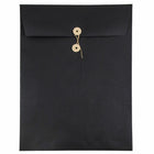 JAM Paper Open End Catalog Envelopes with Button and String Closure - 9" x 12" - Black Linen - 25 Pack -Colour: Black Linen