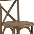 Flash Furniture HERCULES Series Dark Antique Wood Cross Back Barstool-Attractive downward ''U'' design adds stability