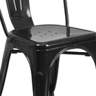Flash Furniture Commercial Grade Black Metal Indoor-Outdoor Stackable Chair-Cross Brace under seat provides extra stability