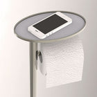Ovo Toilet Caddy, Polished Nickel-Features top tray with rubber pad for electronic devices or personal wipes