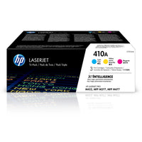 HP 410A (CF251AM) Cyan, Magenta, Yellow Original LaserJet Toner Cartridge, 3/Pack-HP 410A toner cartridges work with: HP colour LaserJet Pro M377, M452, M477