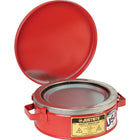 Justrite Bench Cans, 9 3/8" x 4 1/2", 1 Qt, 5Lb-Spring-loaded, perforated plated steel dasher plate