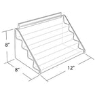 Azar Displays 8" x 12" x 8" 4-Tier Counter Step Display, Clear (326040)-8"H x 12"W x 8"D