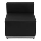 Flash Furniture HERCULES Alon Series LeatherSoft Reception Configuration, 9 Pieces,  Black-Add on pieces as your business grows