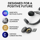 Logitech Zone 950 Premium Noise Canceling Headset with Hybrid ANC - Graphite-Multipoint Connectivity: Connect simultaneously to a laptop via USB receiver and a mobile phone via Bluetooth with a range of up to 170 ft