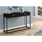 Monarch Specialties 3512 Accent Table - 48"L/Black/Black Metal Hall Console-Sturdy black metal legs in a minimalist style