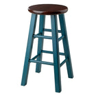 Winsome Wood Ivy 24" Counter Stool Rustic Teal with Walnut Seat (62224)-Counter Stool