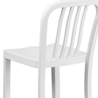 Flash Furniture 30" High White Metal Indoor-Outdoor Barstool with Vertical Slat Back-Footrest