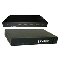 Electronic Master HDMI Splitter (1 in 4 out), 2.7" x 5.1" x 7.9", Black-Electronic Master HDMI Splitter 1 input to 4 output allows one HDMI device