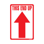 SPC This End Up with Arrows Label - 2" x 3" - Red on White - 500 Pack-Label Description "This End Up" 