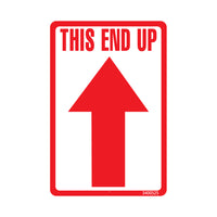 SPC This End Up with Arrows Label - 2" x 3" - Red on White - 500 Pack-Label Description "This End Up" 