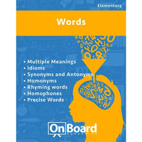 eBook: Words for Elementary Students , 7 Topics (PDF version, 1-User Download), ISBN 9781630960377-Words for elementary students includes multiple topics that introduce your student to words. This book includes engaging activities and an assessment for each topic.