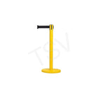 Zenith Safety Free-Standing Crowd Control Barrier, Steel, 35" H, Black Tape, 7' Tape Length (SDN313)-Finish/Colour: Steel