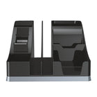 Deflecto All in One Caddy - 6 Compartments - Black-Black, Polystyrene
