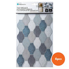CTG Brands Scallops Tile Wall Decals, 11.8" x 7.8 inche, Teal/Grey, 6 Pack-Material: made of durable plastic