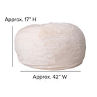 Flash Furniture Oversized Furry Kids Bean Bag Chair - White-Spot Clean with Damp Cloth