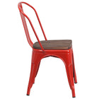 Flash Furniture Metal Stackable Chair with Wood Seat - Red-Stack Quantity: 8