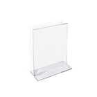 Azar Displays 7" x 5" Vertical Double Sided Stand Up Acrylic Sign Holder, Clear, 10 Pack (152722)-Stand up sign holder is perfect for tabletop displays, restaurant table displays, and hotel concierge desks
